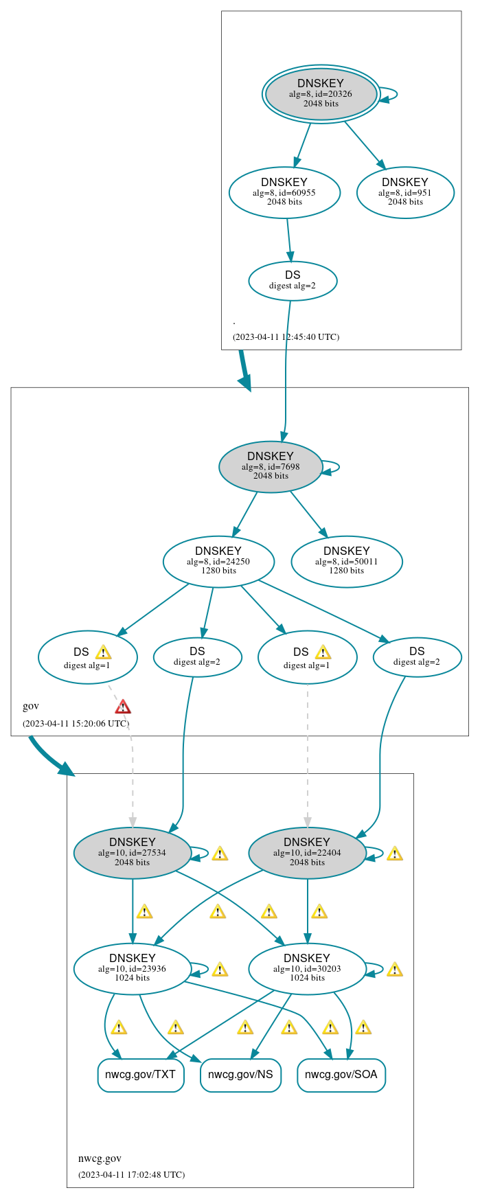 DNSSEC authentication graph