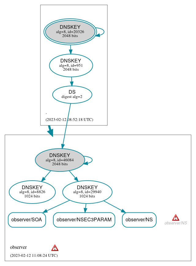 DNSSEC authentication graph