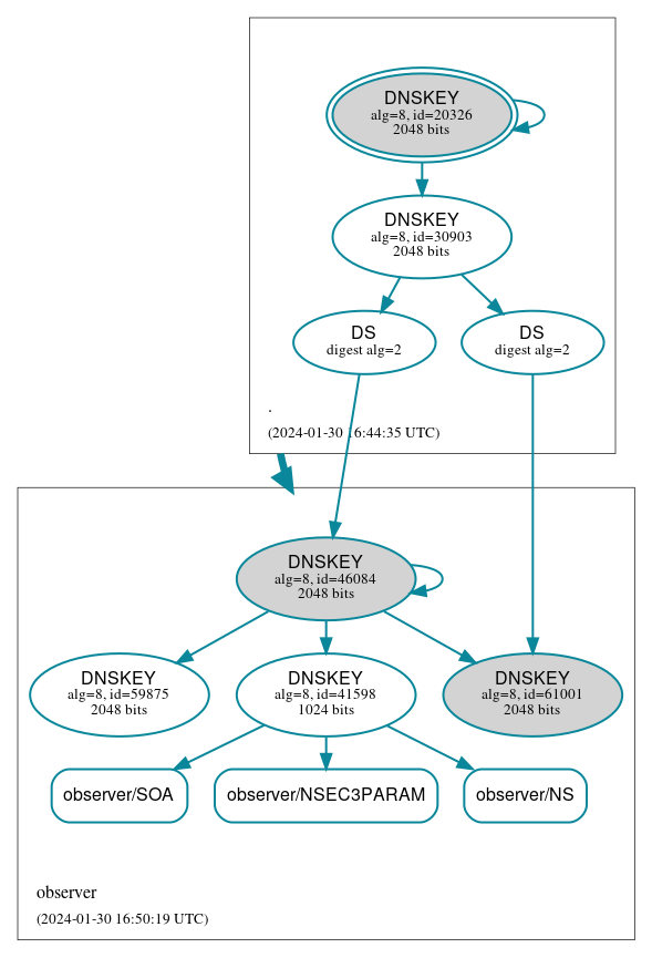 DNSSEC authentication graph