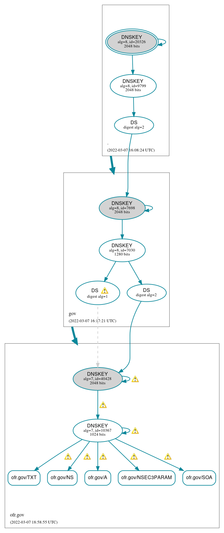 DNSSEC authentication graph