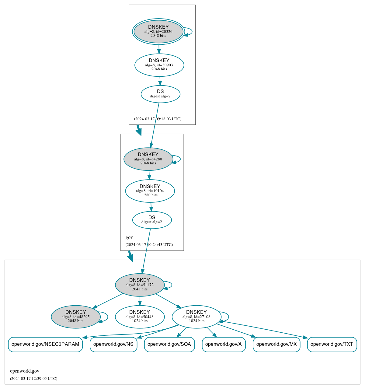 DNSSEC authentication graph