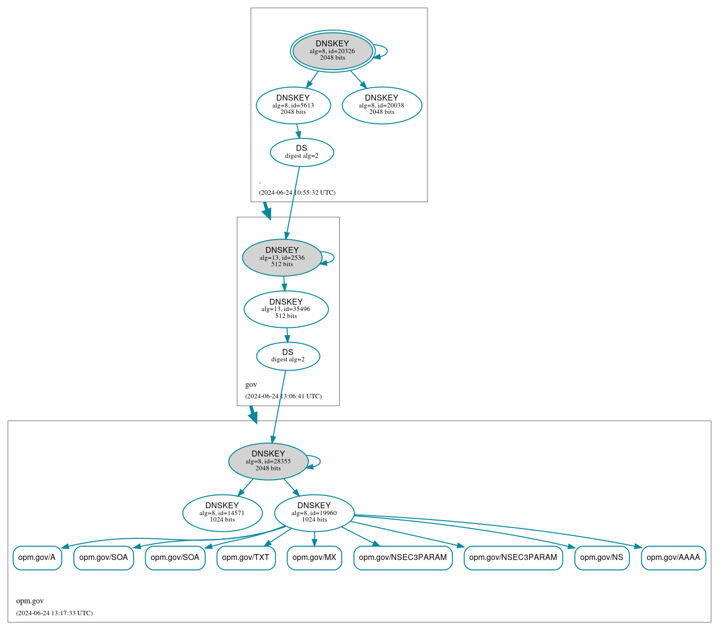 DNSSEC authentication graph