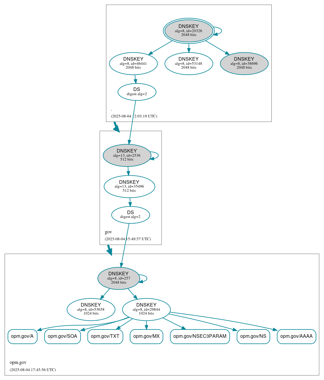 DNSSEC authentication graph