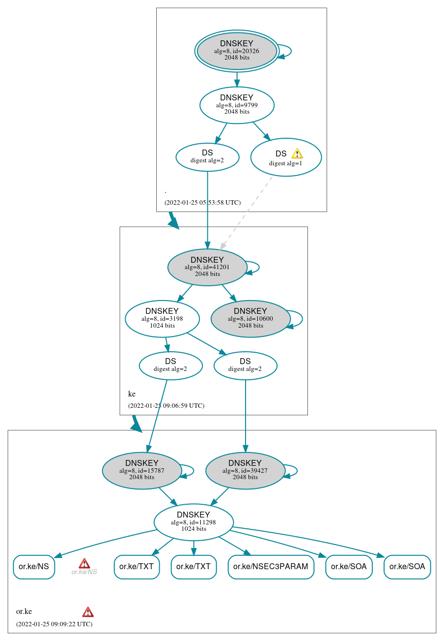 DNSSEC authentication graph