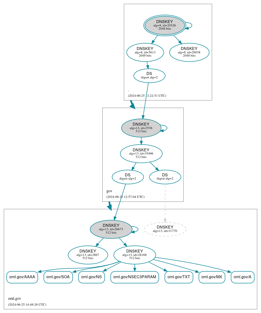 DNSSEC authentication graph