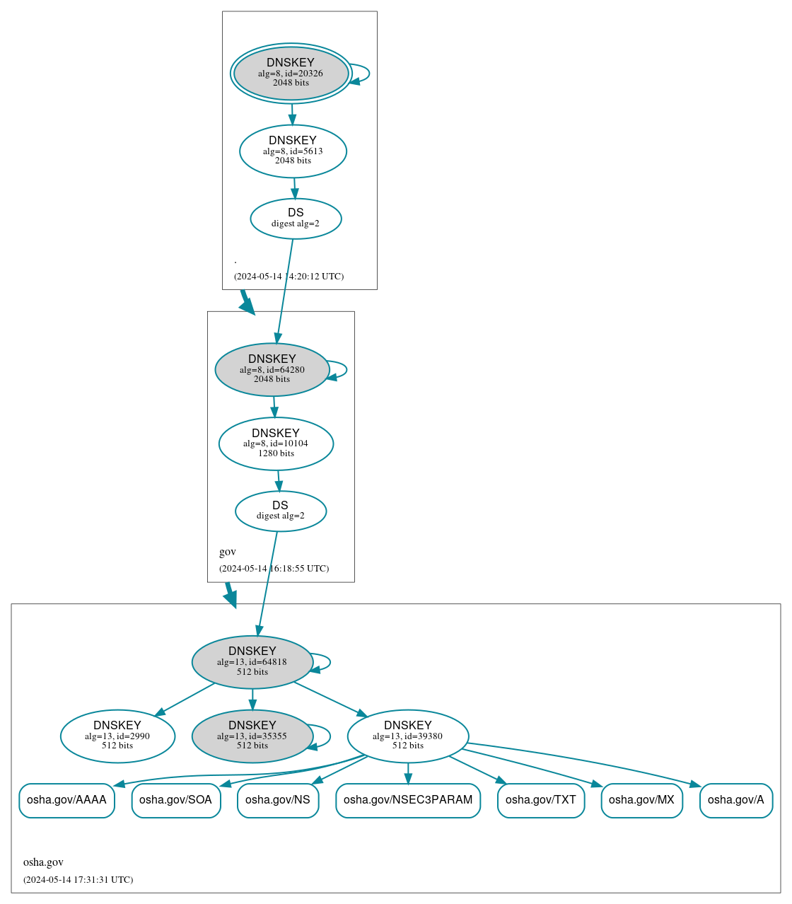 DNSSEC authentication graph