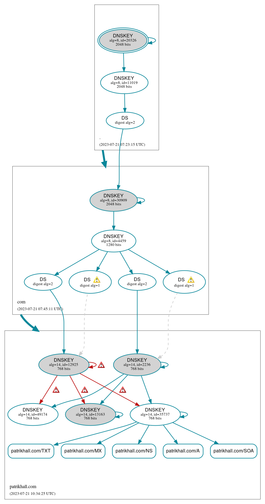 DNSSEC authentication graph