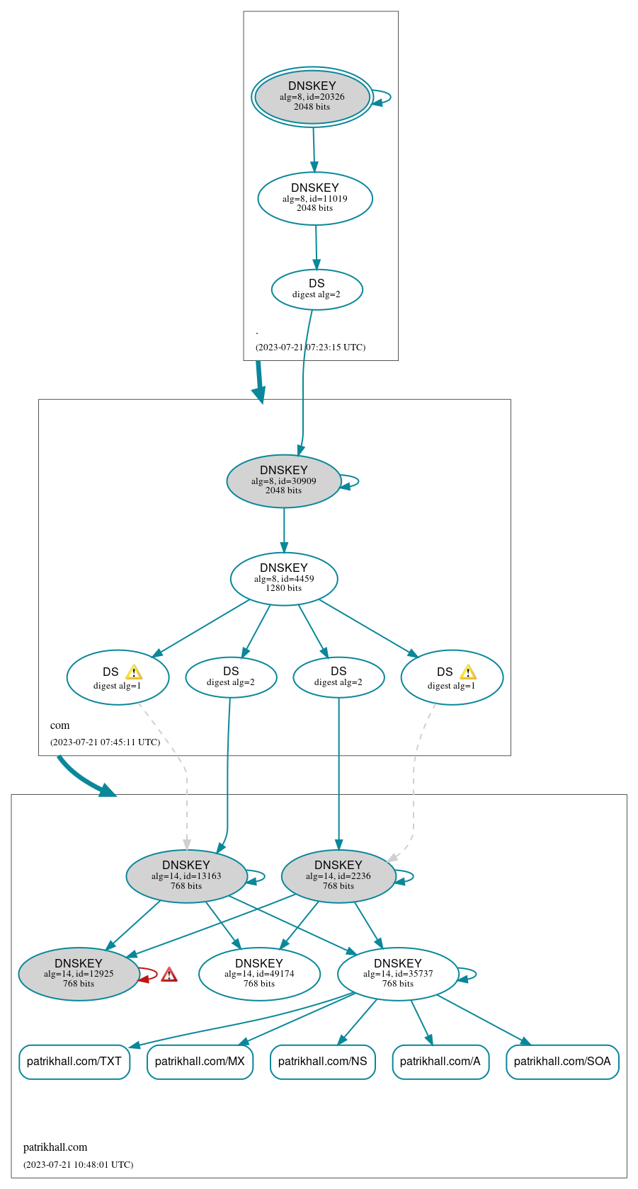 DNSSEC authentication graph