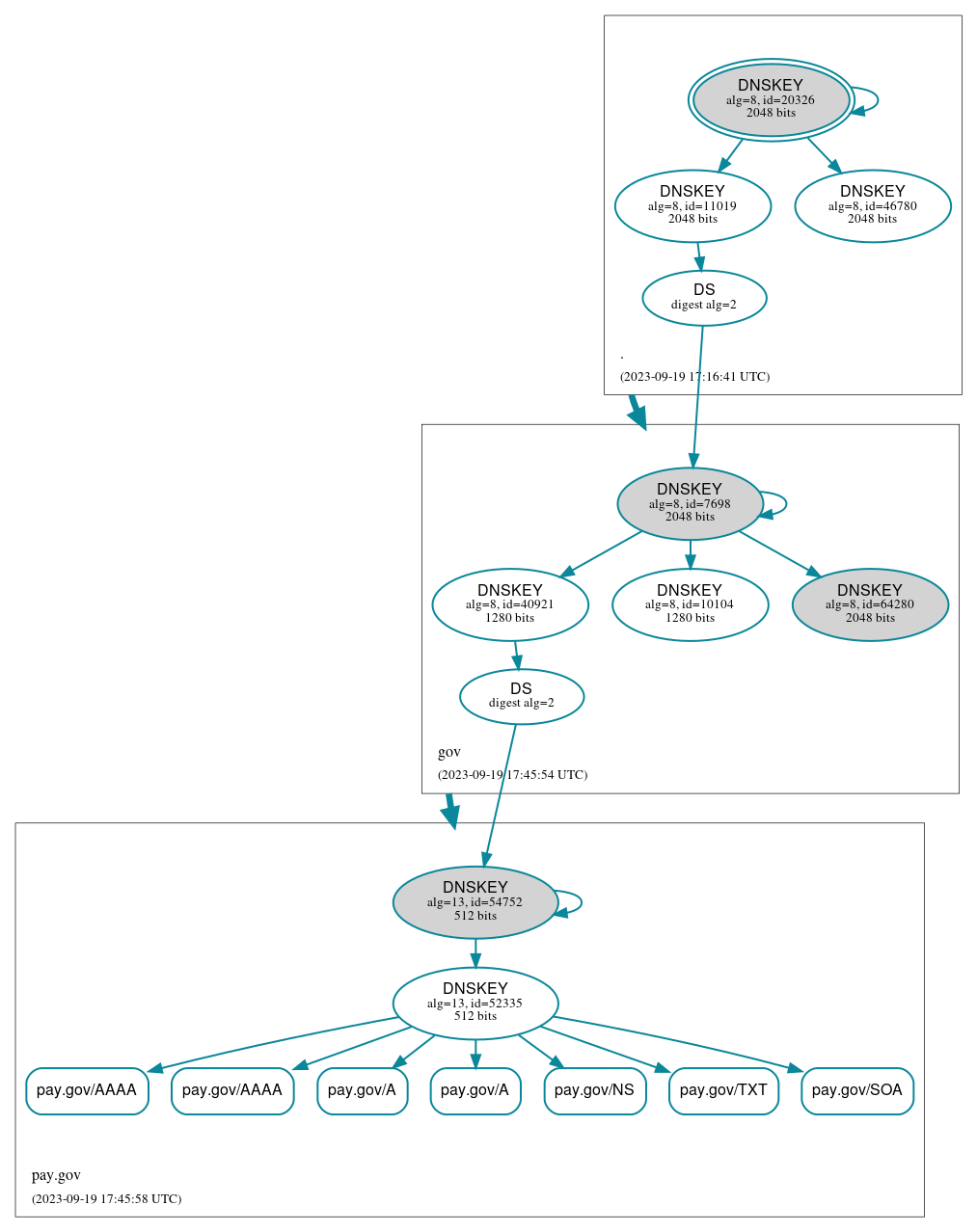 DNSSEC authentication graph