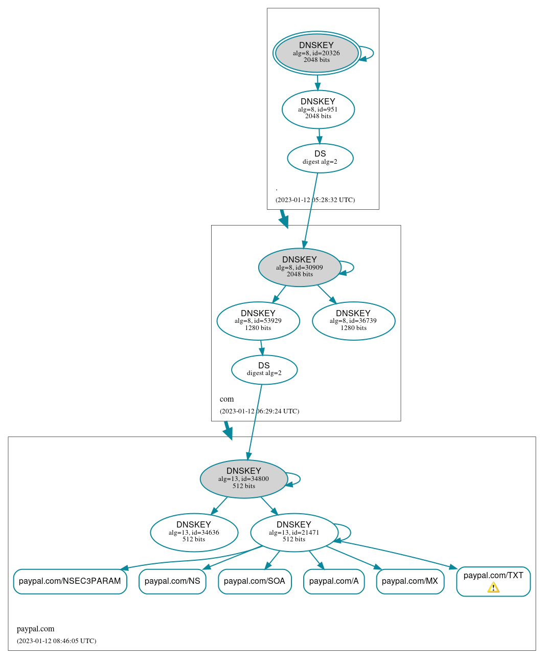 DNSSEC authentication graph