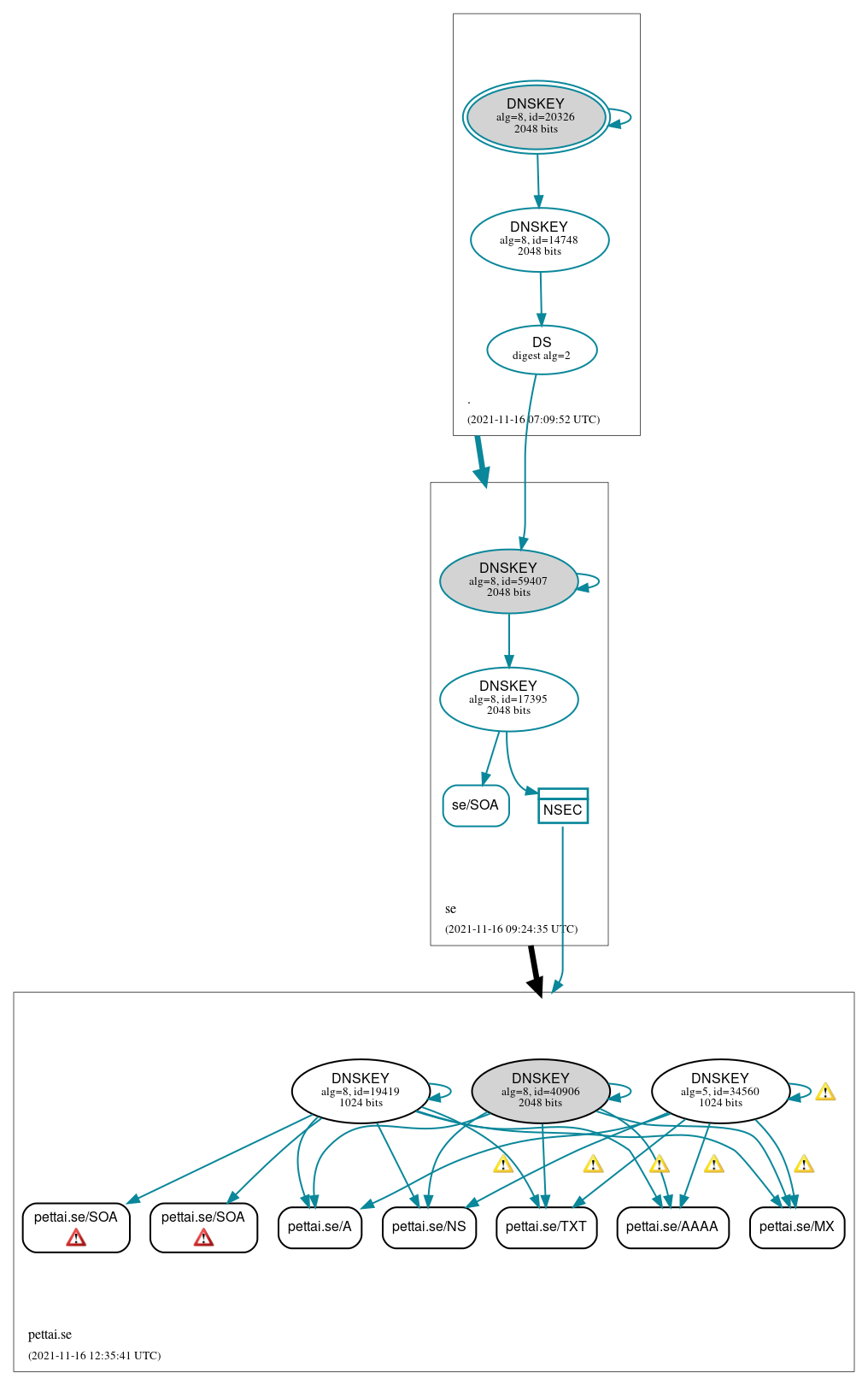 DNSSEC authentication graph