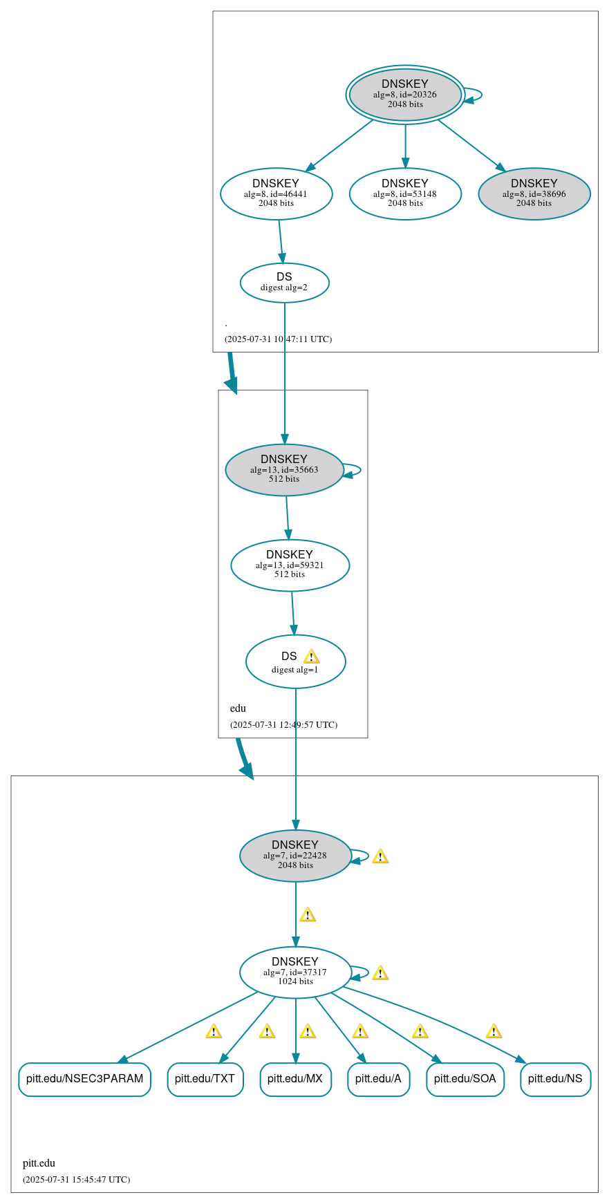 DNSSEC authentication graph