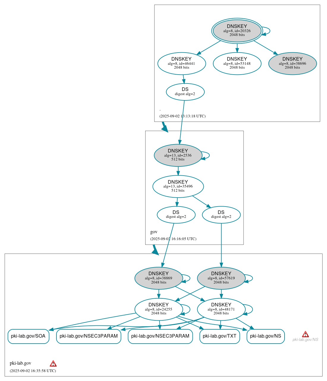 DNSSEC authentication graph