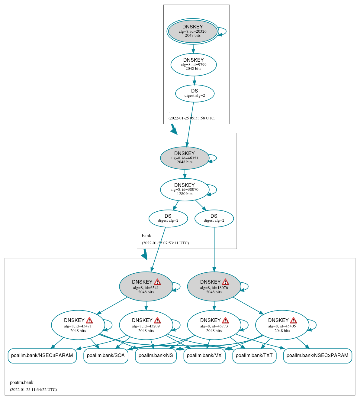 DNSSEC authentication graph