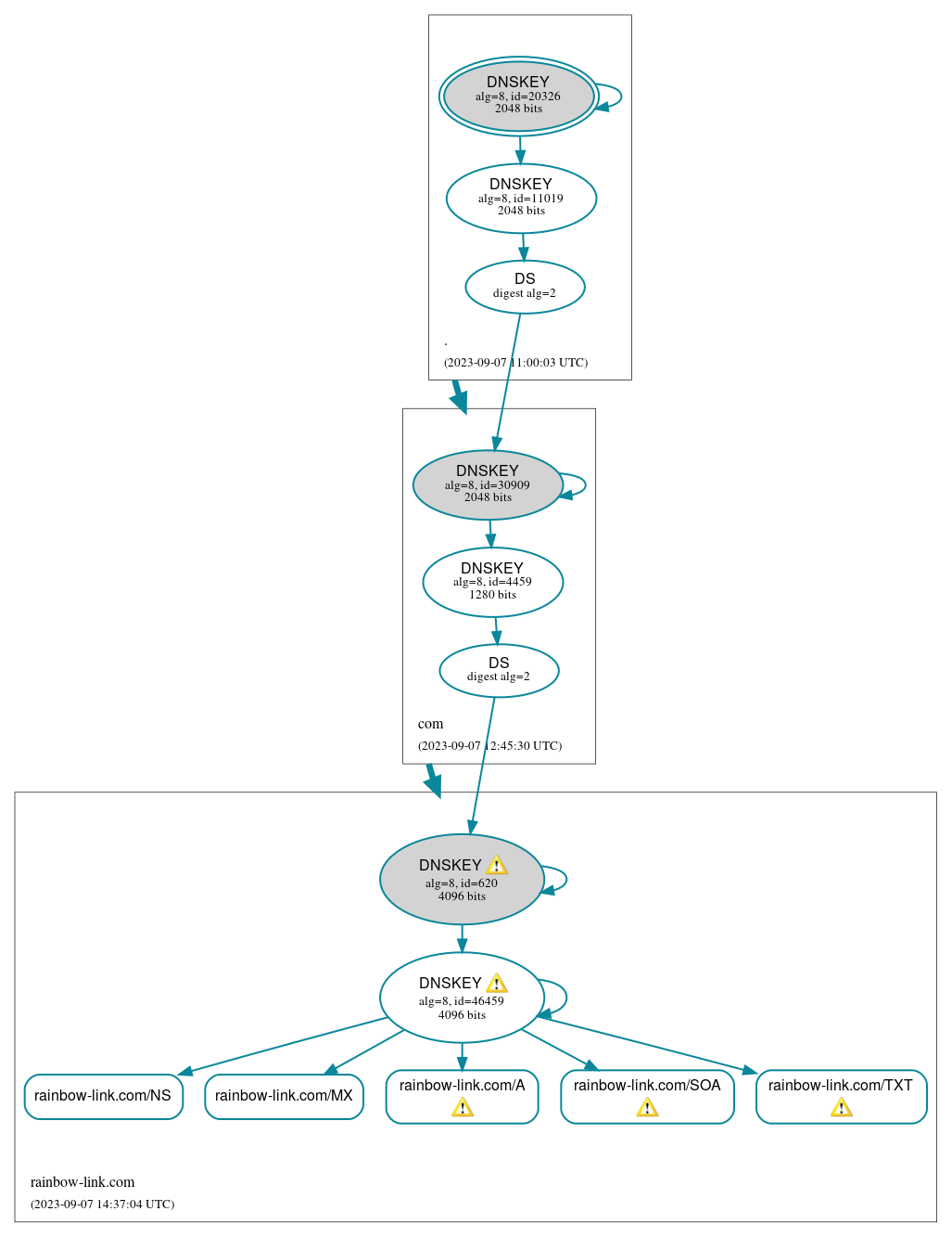 DNSSEC authentication graph