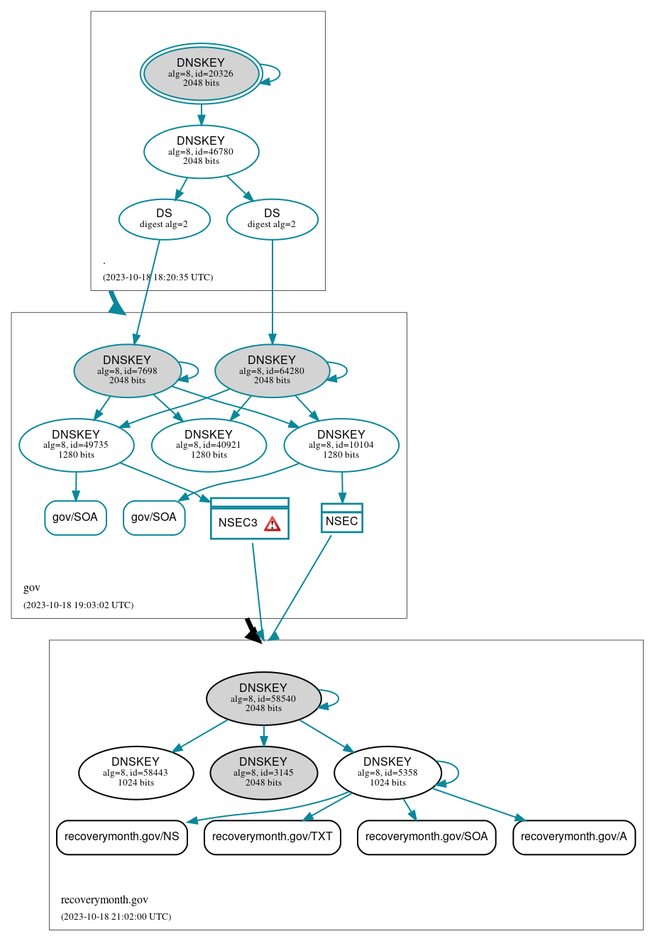 DNSSEC authentication graph