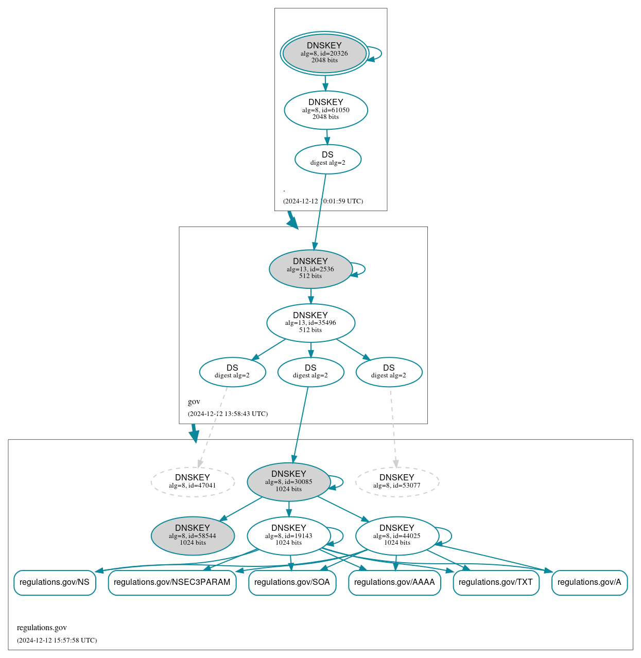 DNSSEC authentication graph