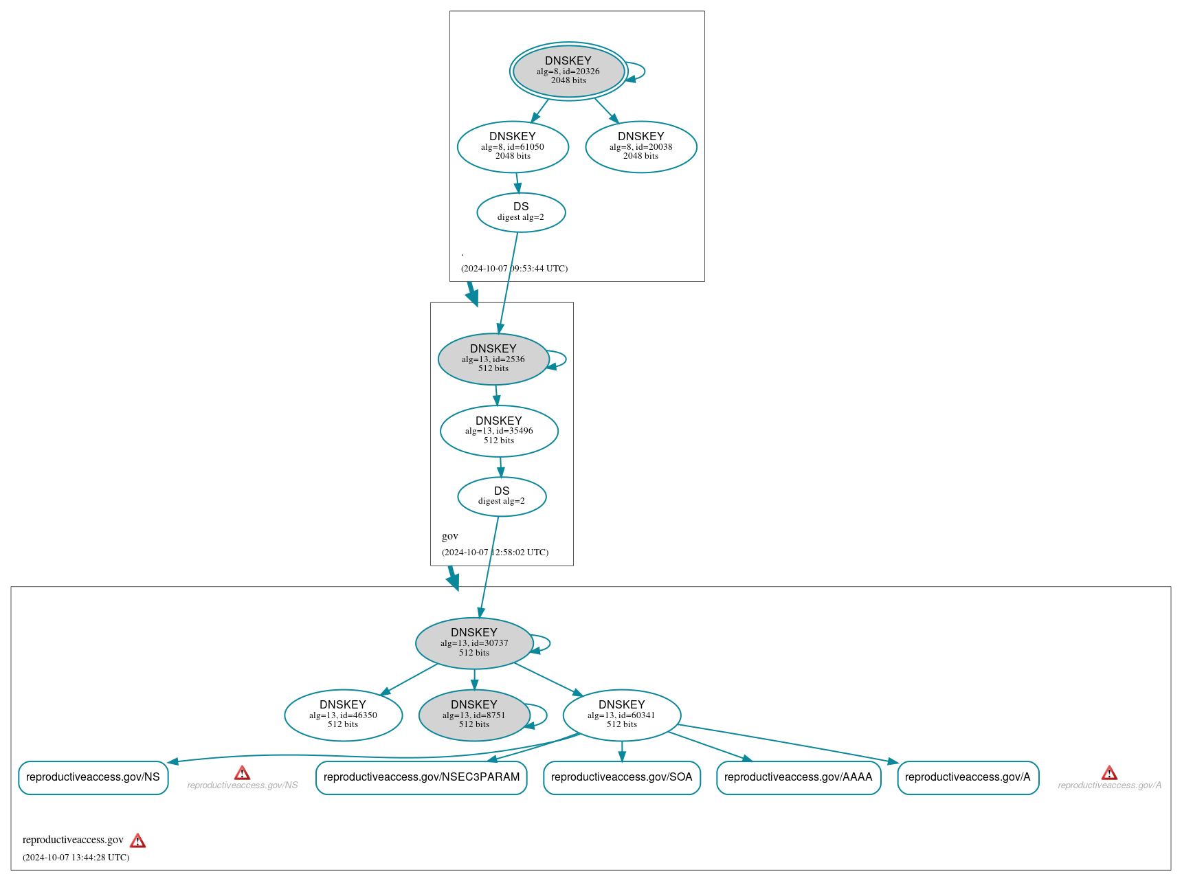 DNSSEC authentication graph