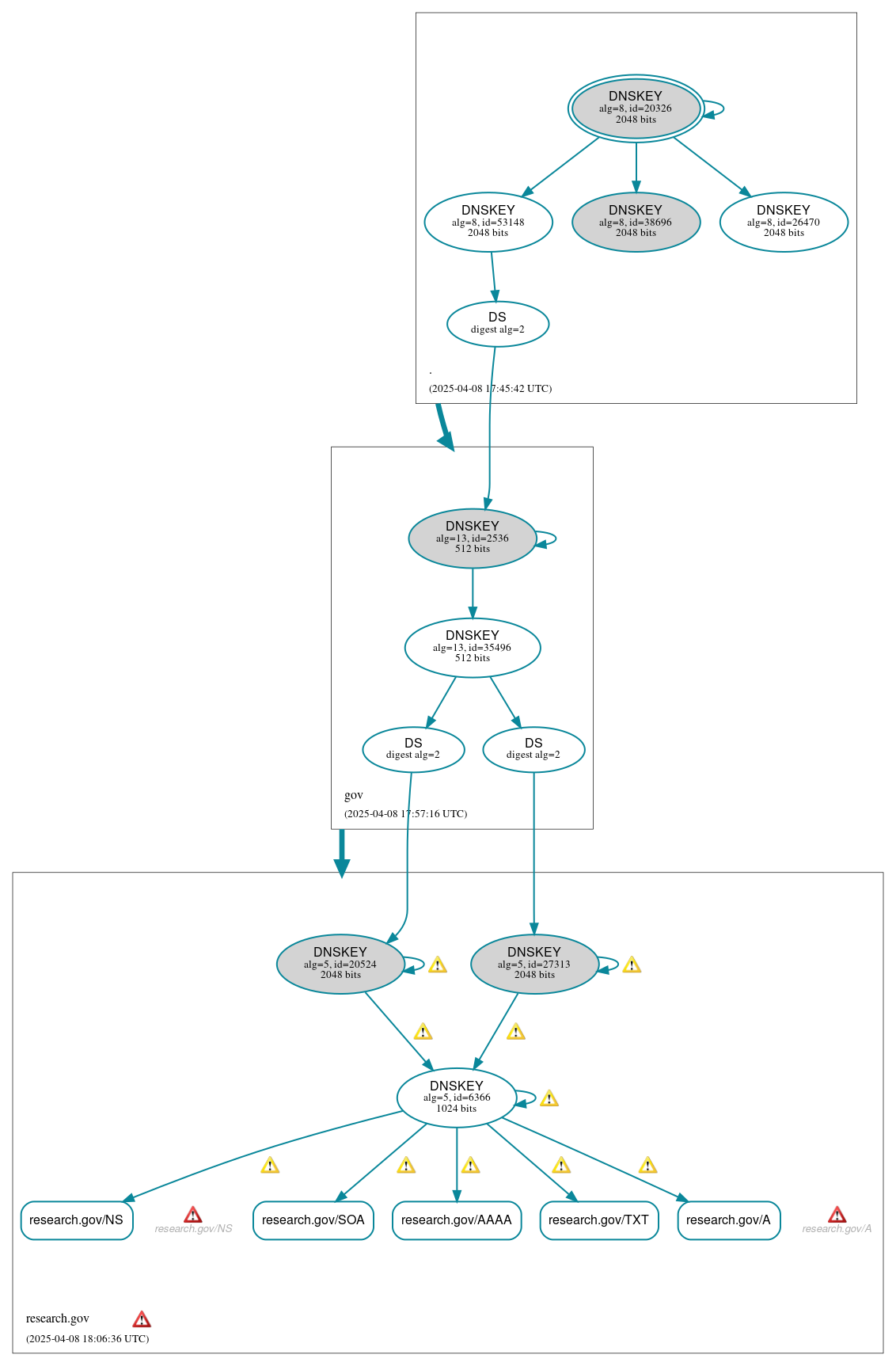 DNSSEC authentication graph