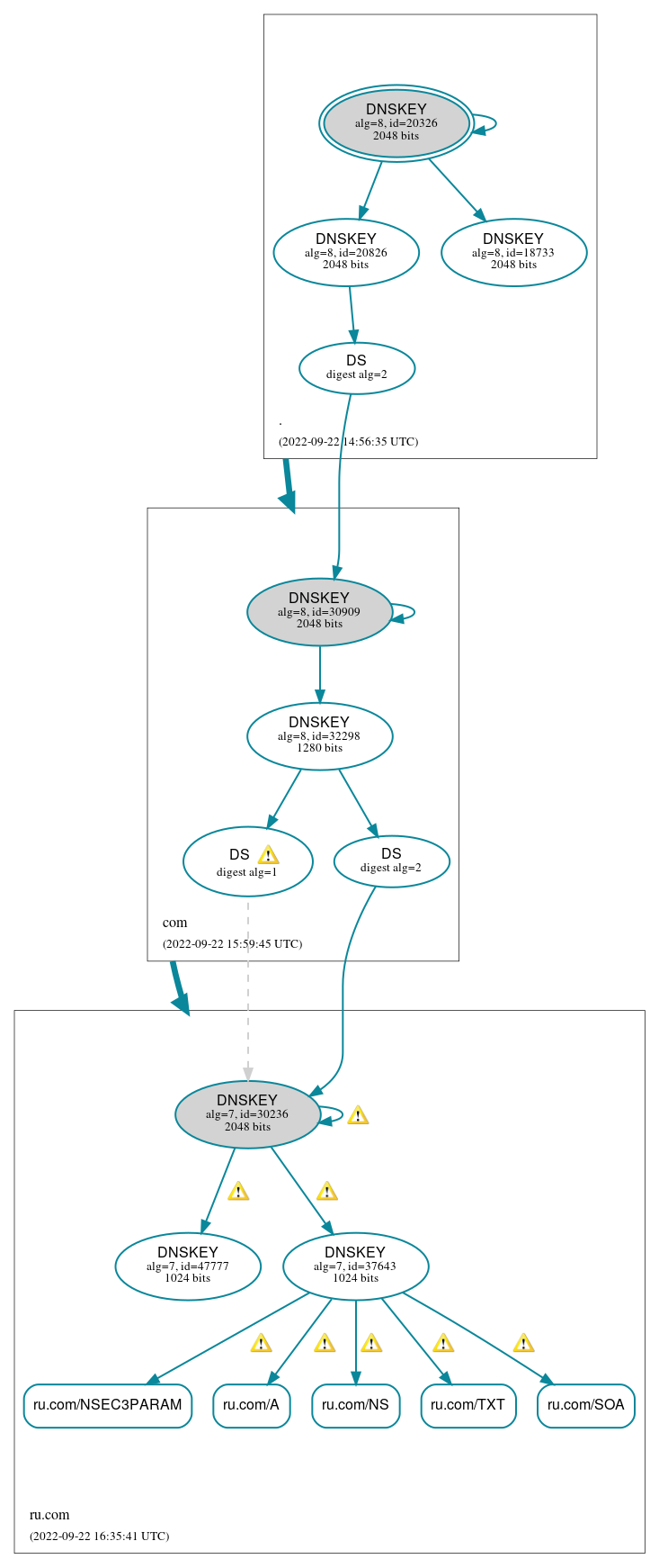 DNSSEC authentication graph