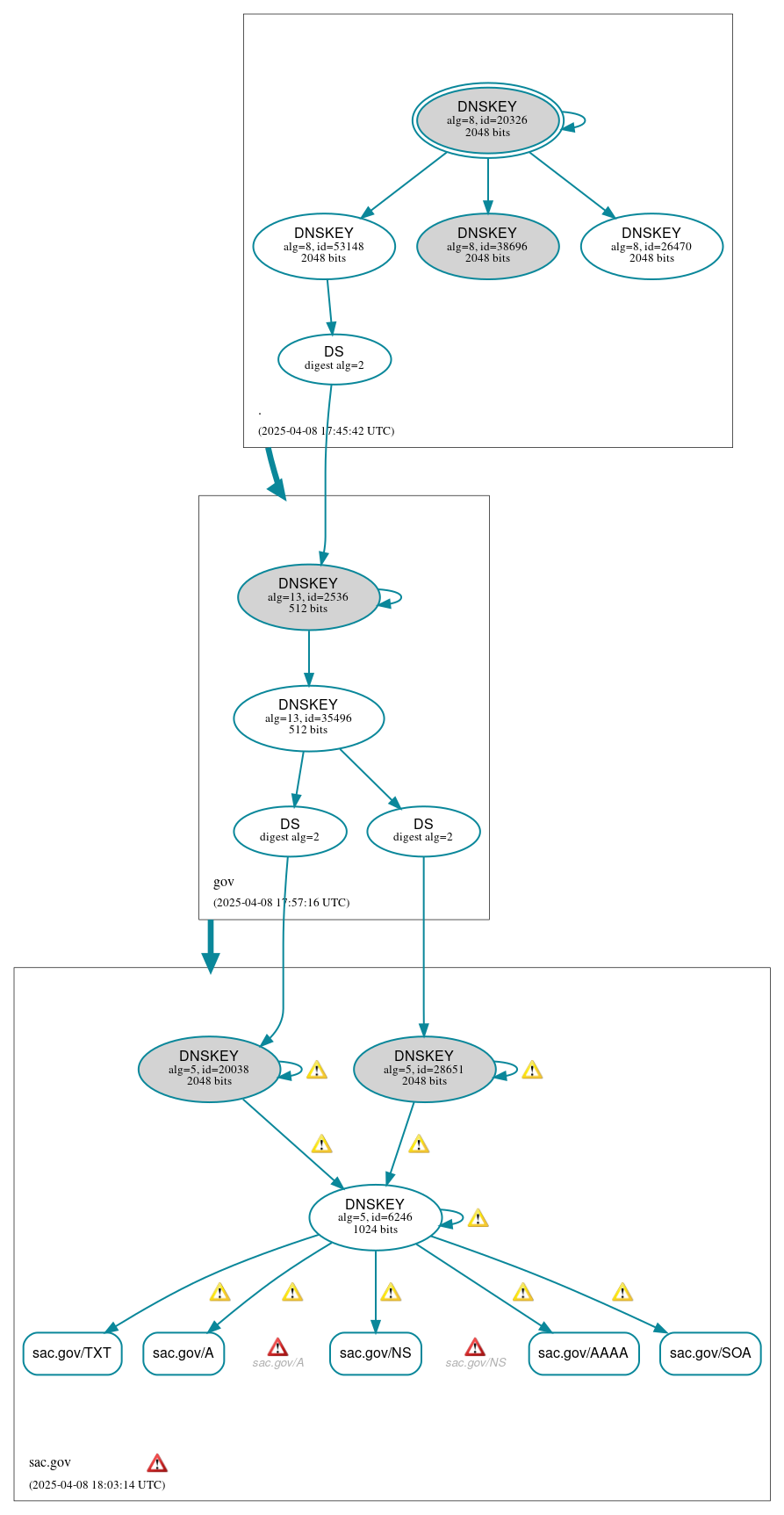 DNSSEC authentication graph