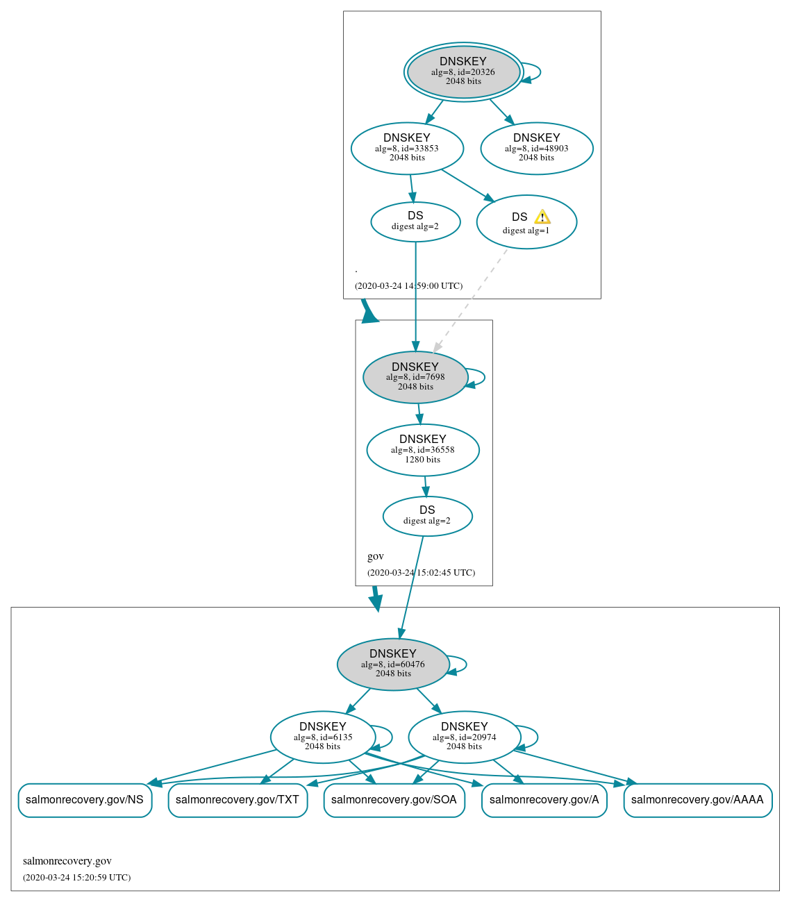 DNSSEC authentication graph