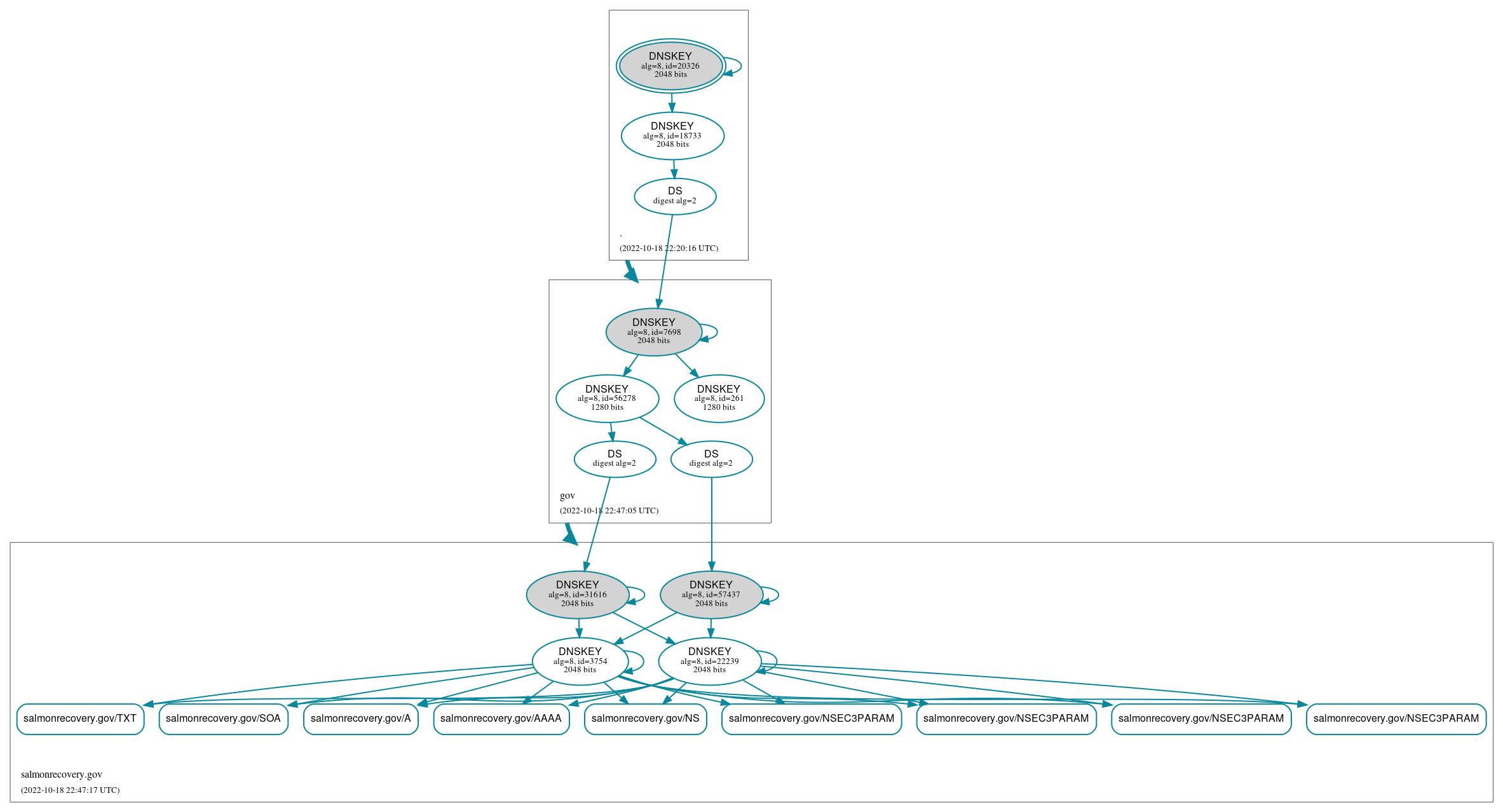 DNSSEC authentication graph