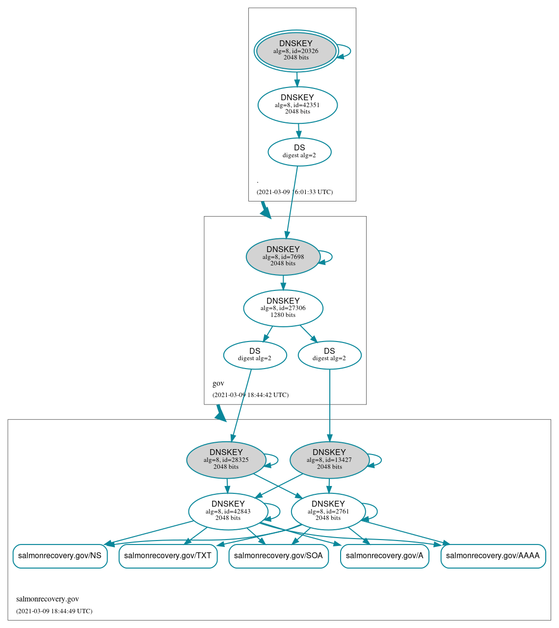 DNSSEC authentication graph