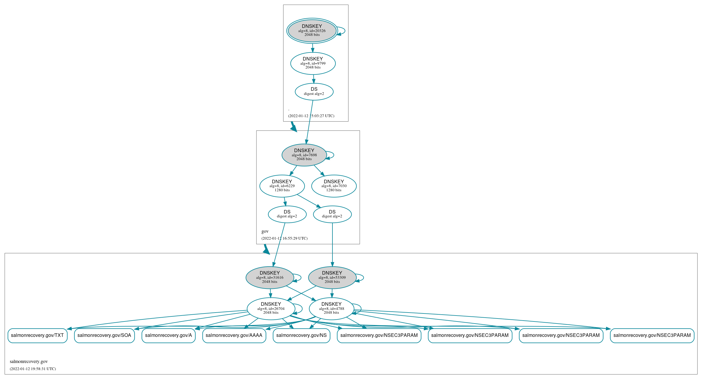 DNSSEC authentication graph