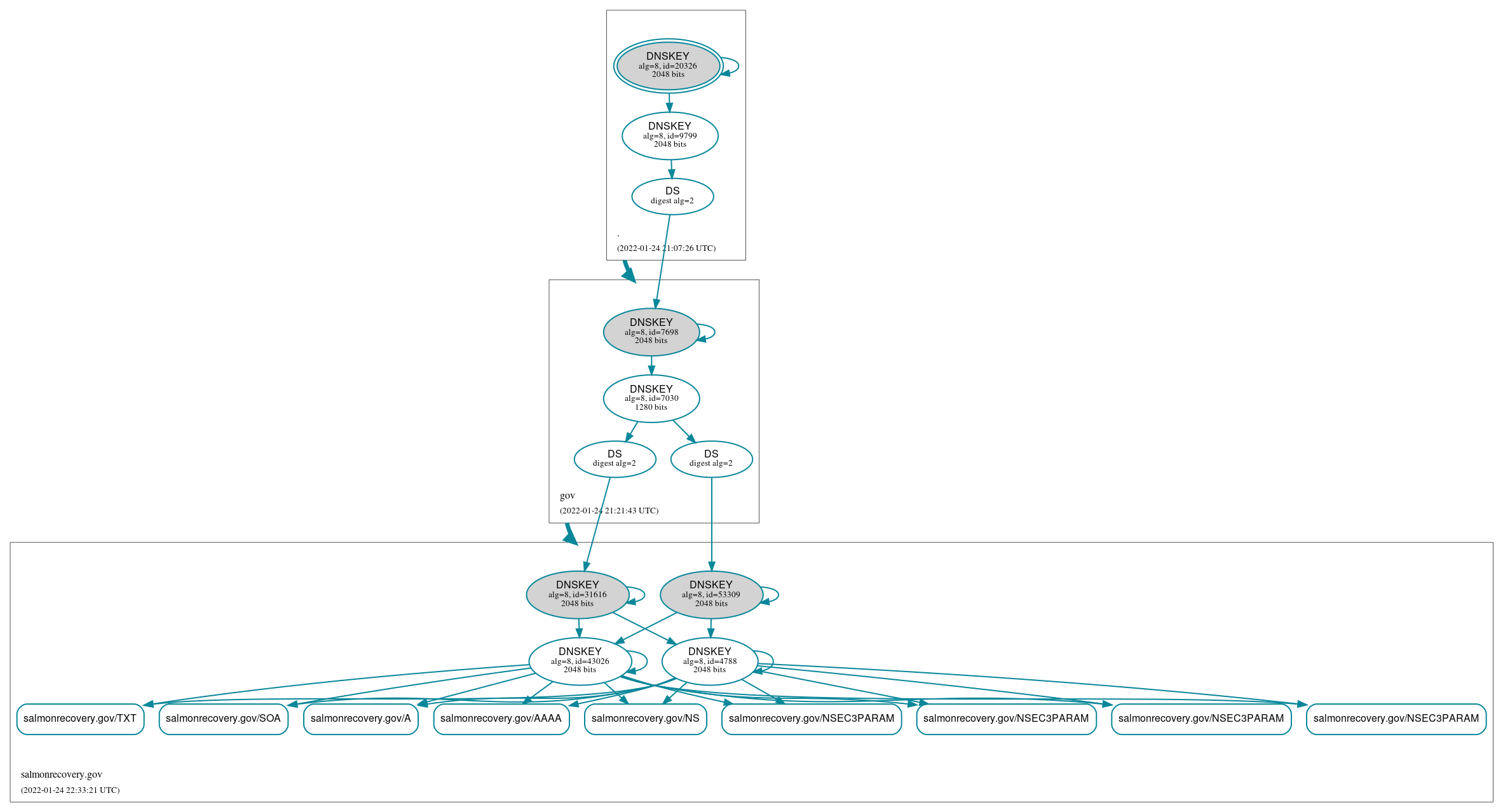 DNSSEC authentication graph