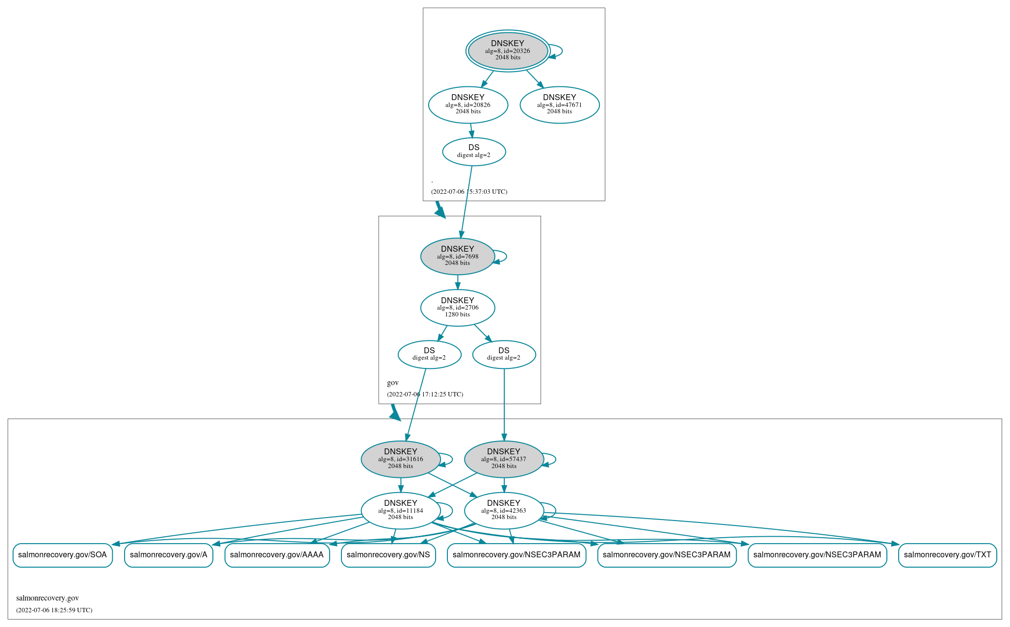 DNSSEC authentication graph