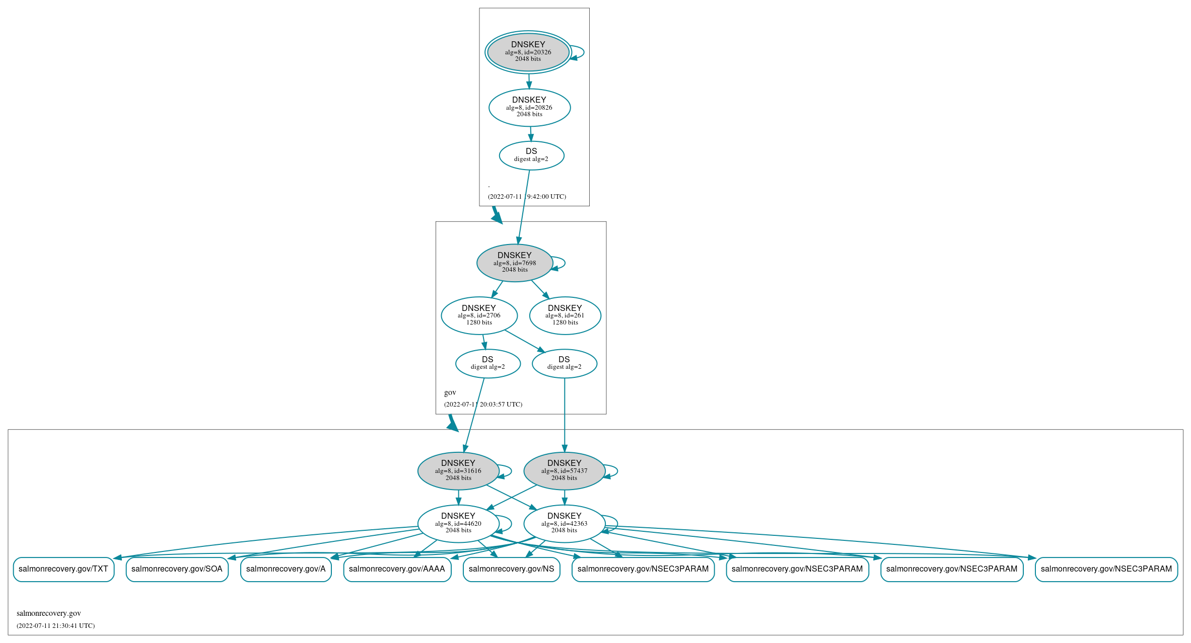 DNSSEC authentication graph