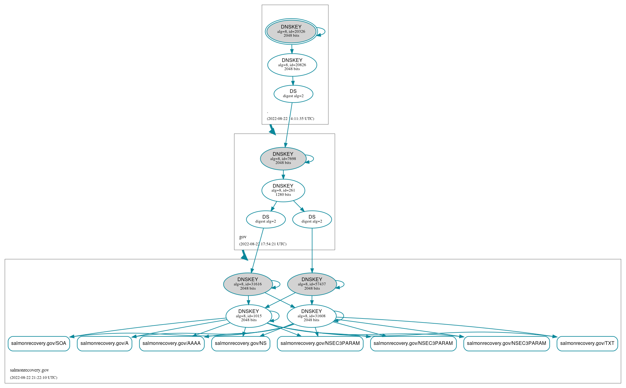 DNSSEC authentication graph