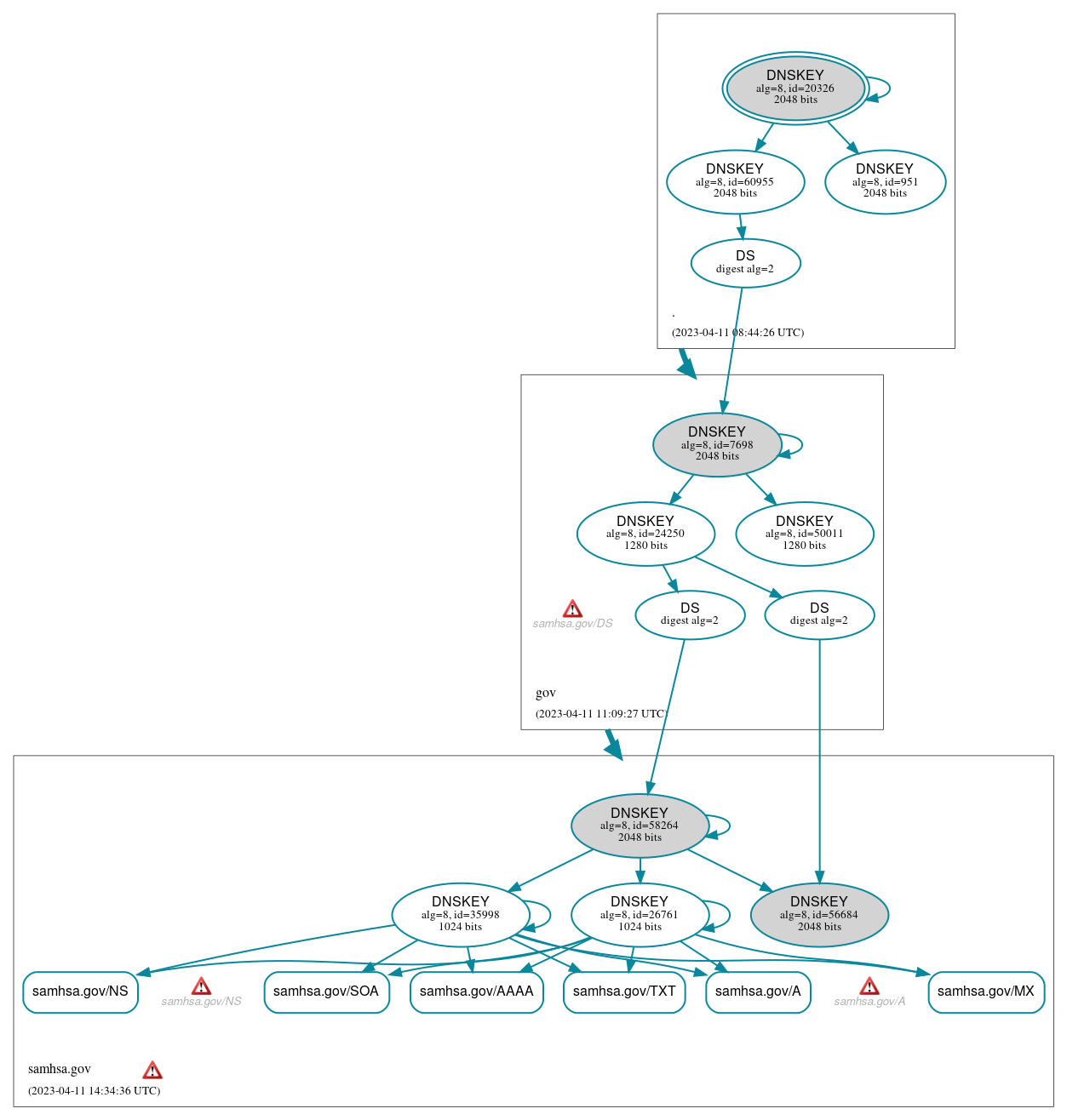 DNSSEC authentication graph