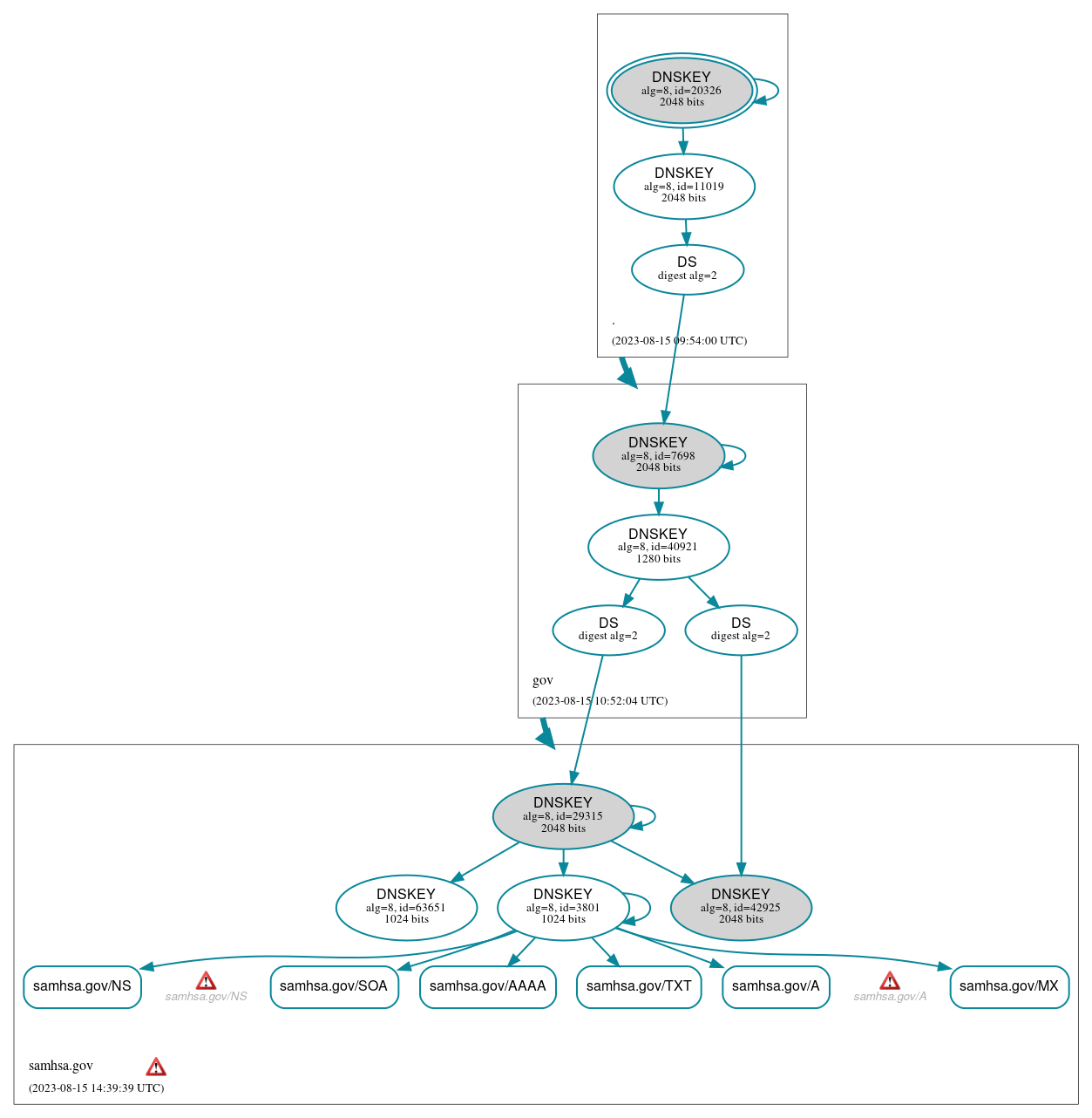 DNSSEC authentication graph