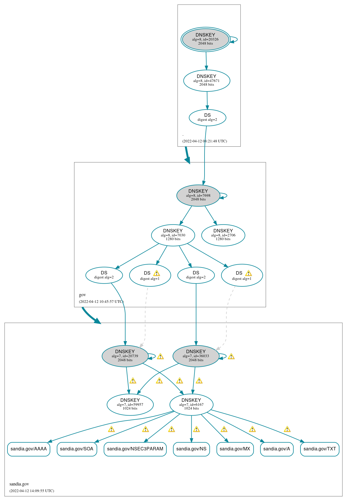 DNSSEC authentication graph