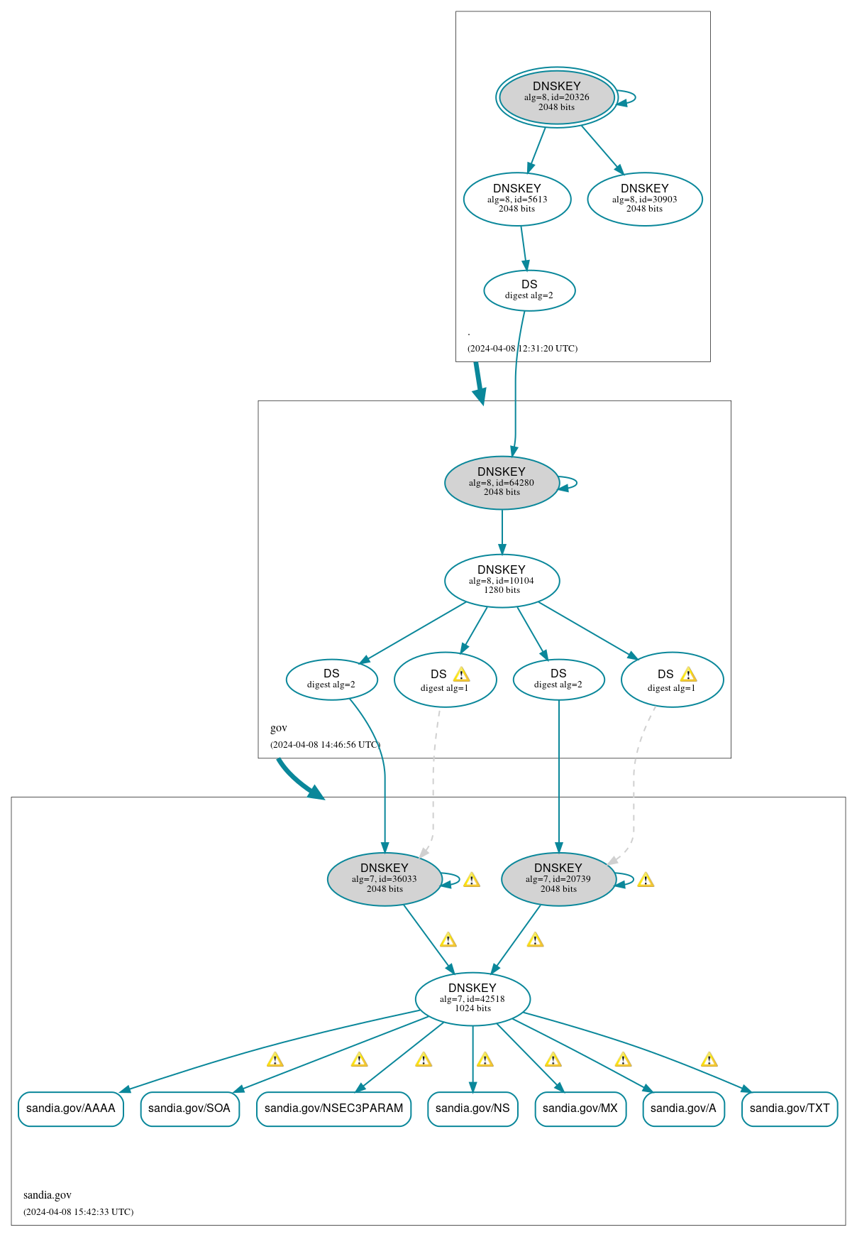 DNSSEC authentication graph