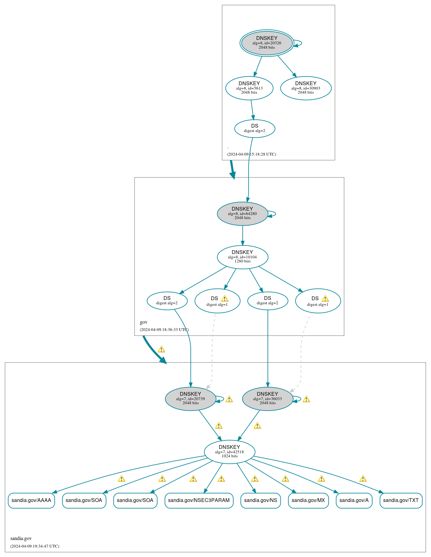 DNSSEC authentication graph