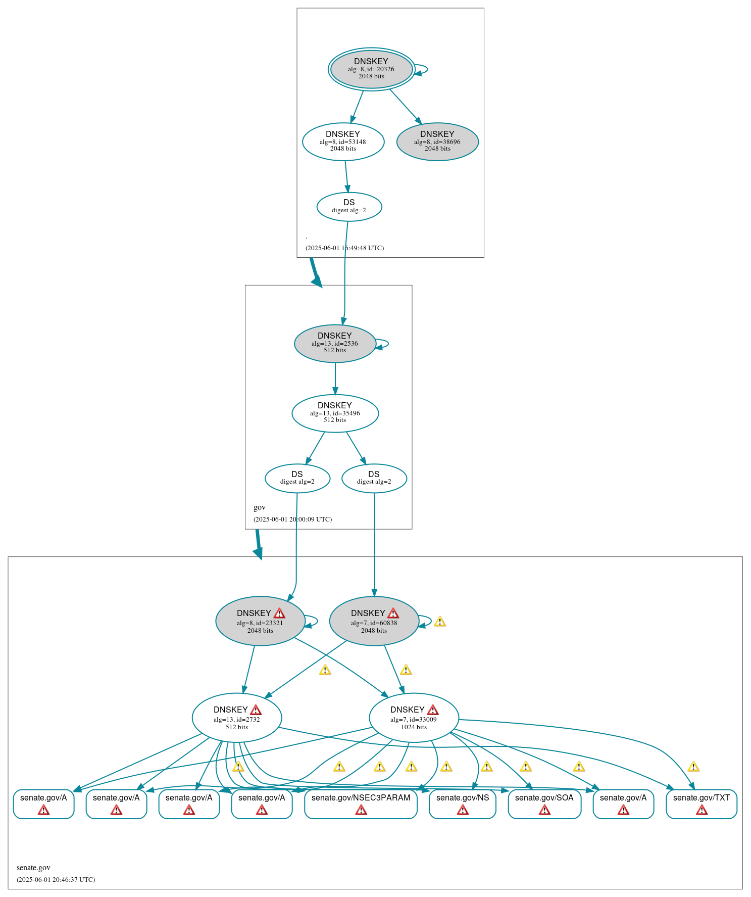 DNSSEC authentication graph