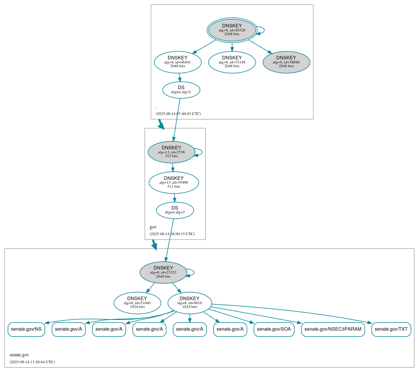 DNSSEC authentication graph