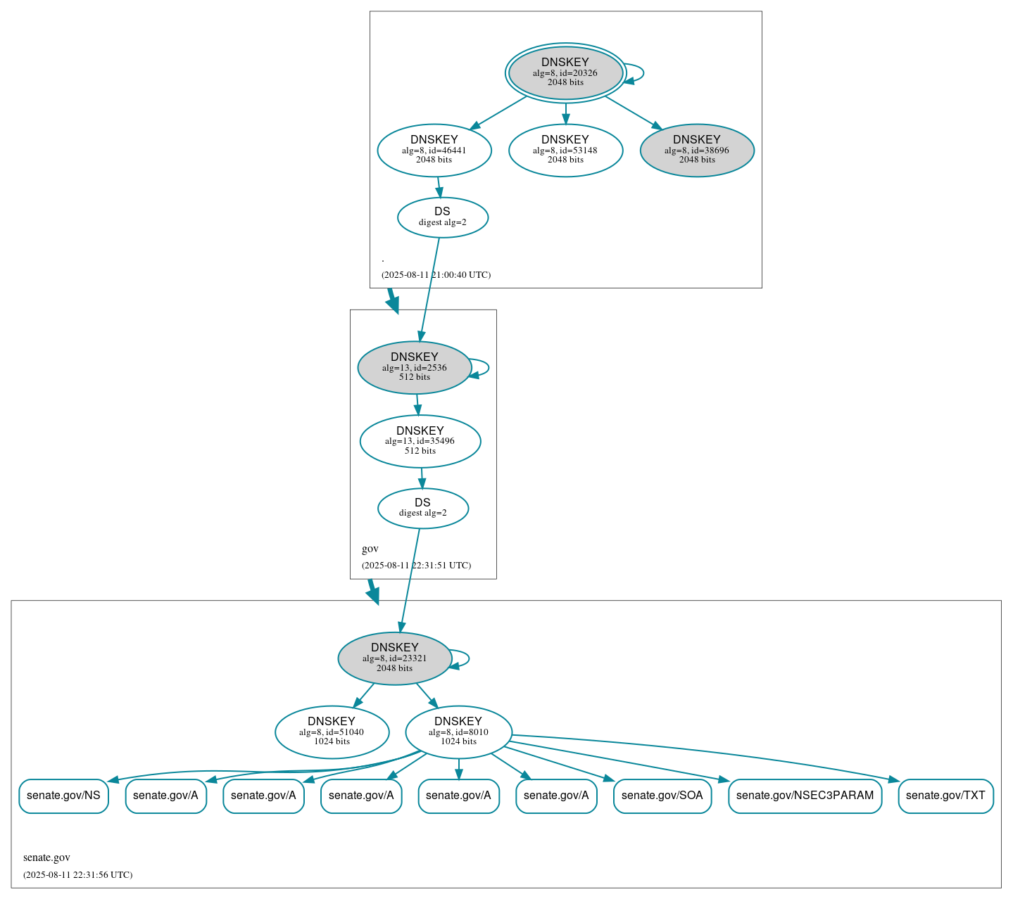 DNSSEC authentication graph
