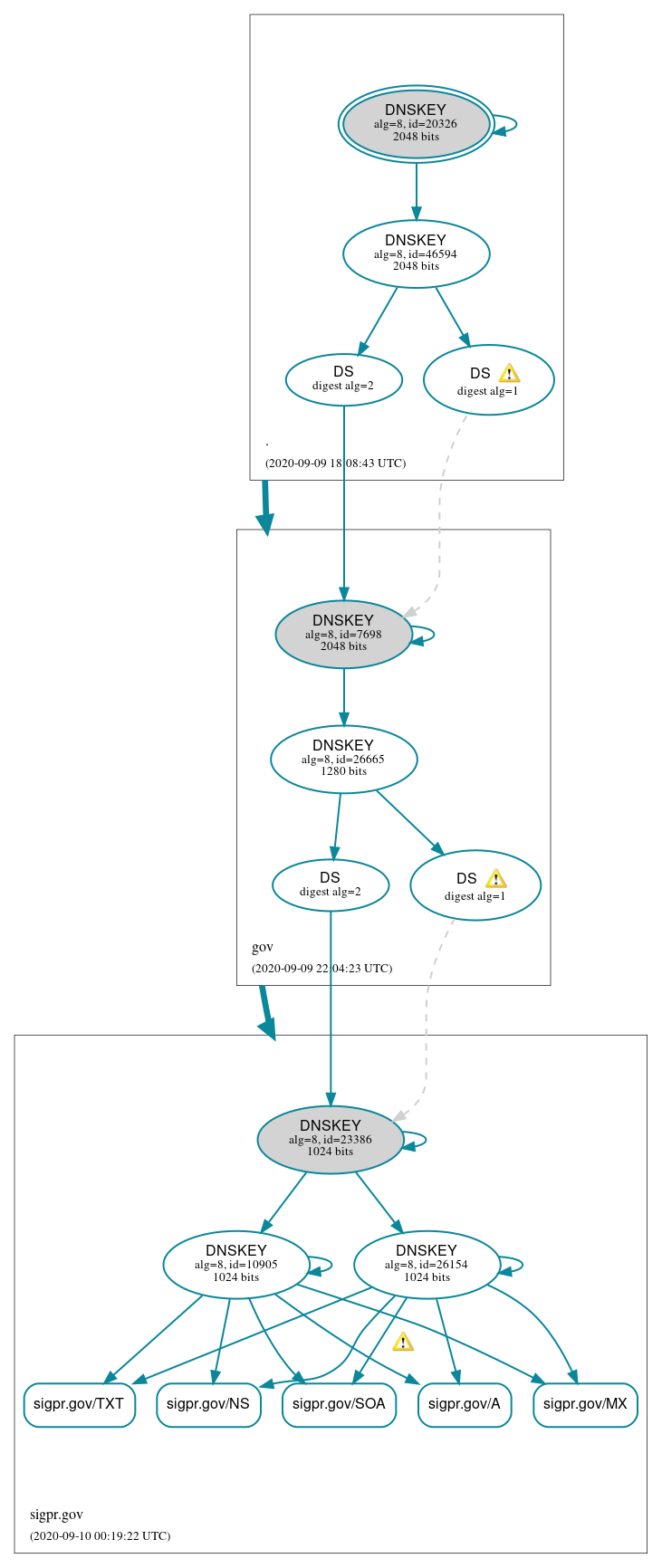 DNSSEC authentication graph