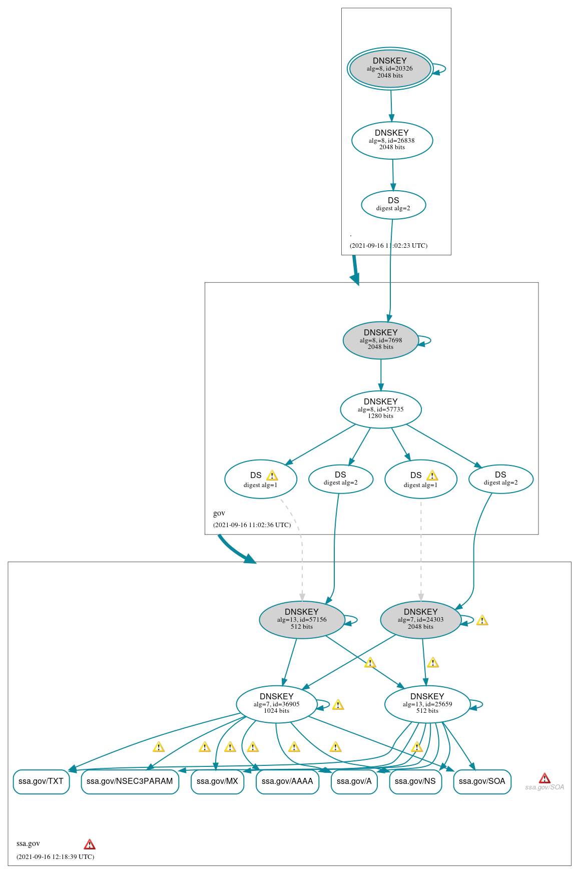 DNSSEC authentication graph