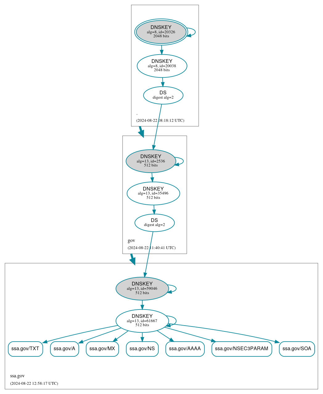 DNSSEC authentication graph