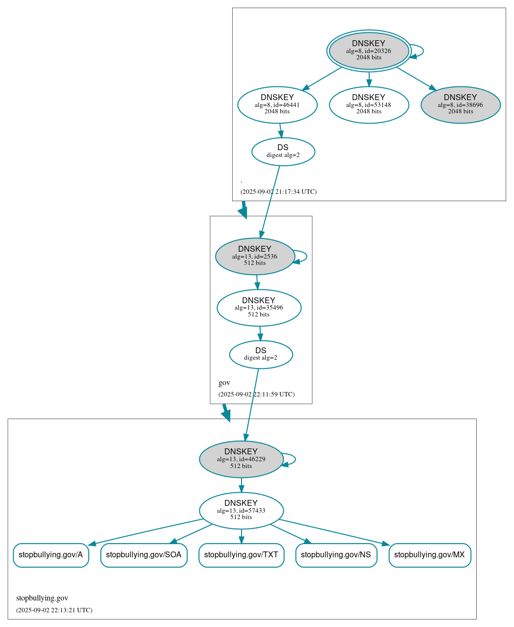 DNSSEC authentication graph
