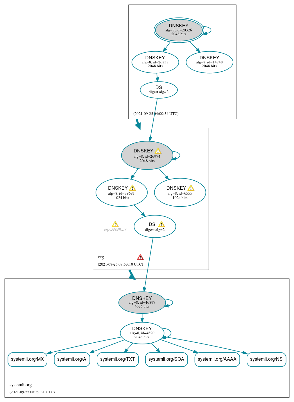 DNSSEC authentication graph