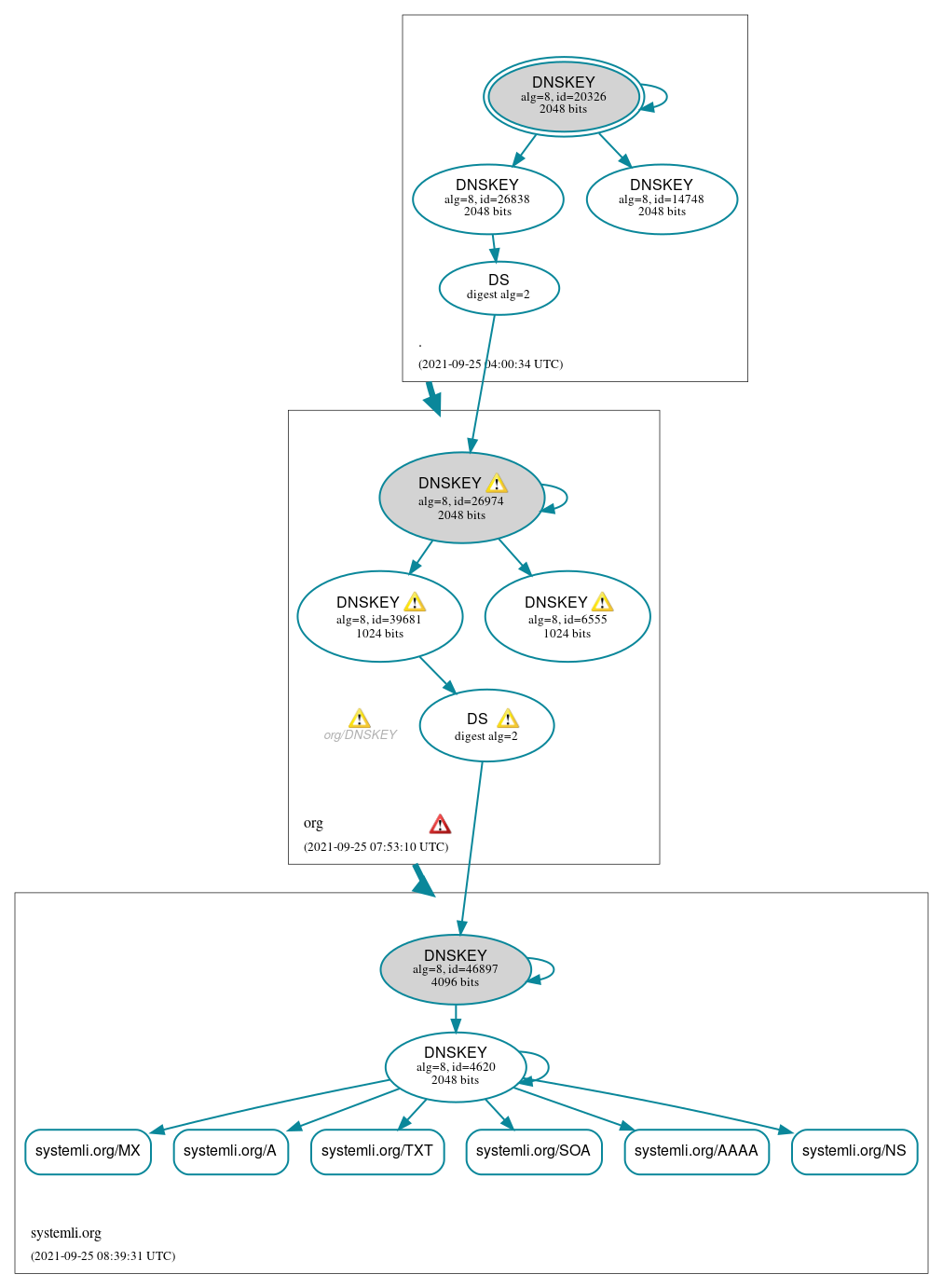 DNSSEC authentication graph