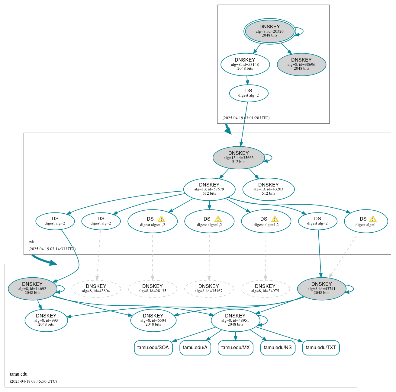 DNSSEC authentication graph
