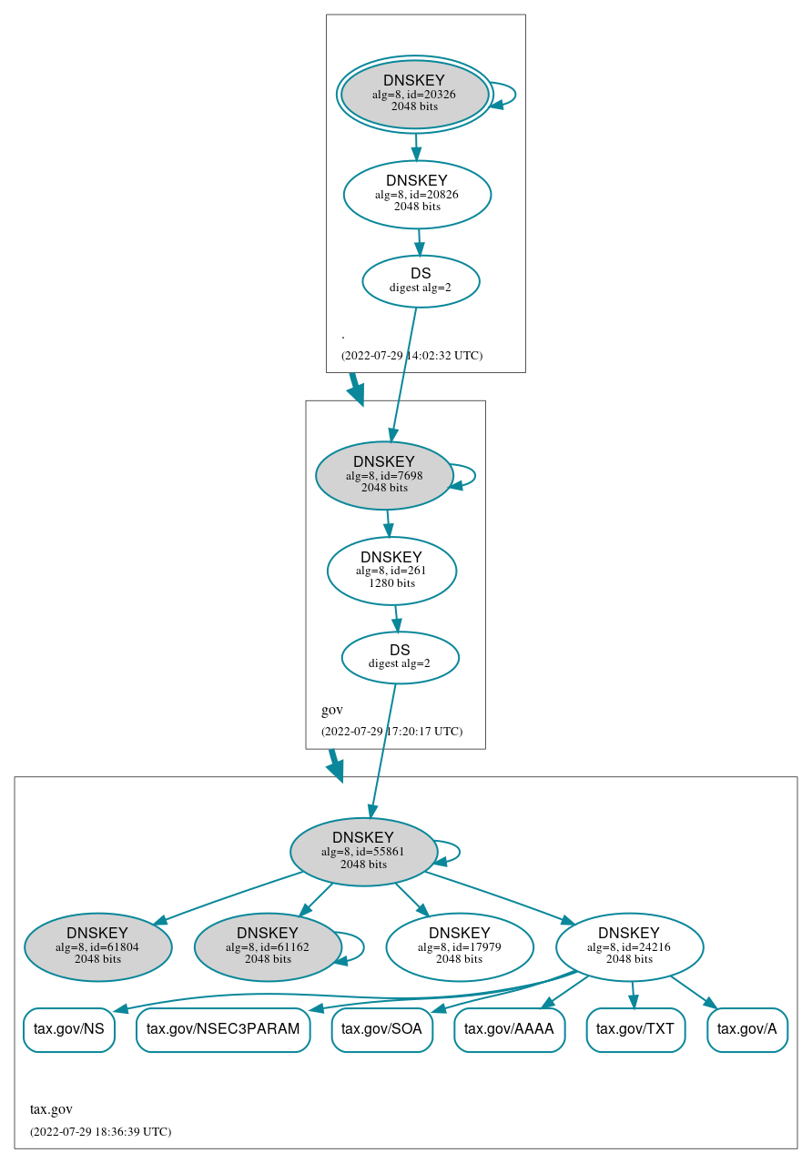 DNSSEC authentication graph