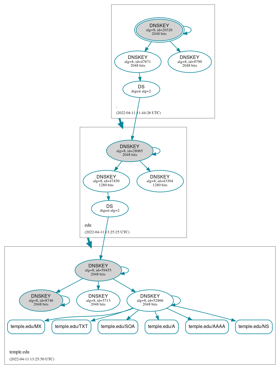 DNSSEC authentication graph